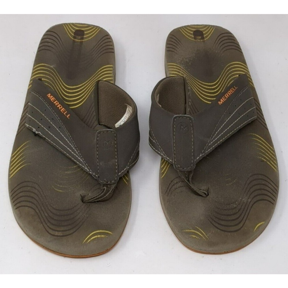 Merrell Flip Flop Sandals Thong Mens Size 7 Brown‎ Bungee Cord